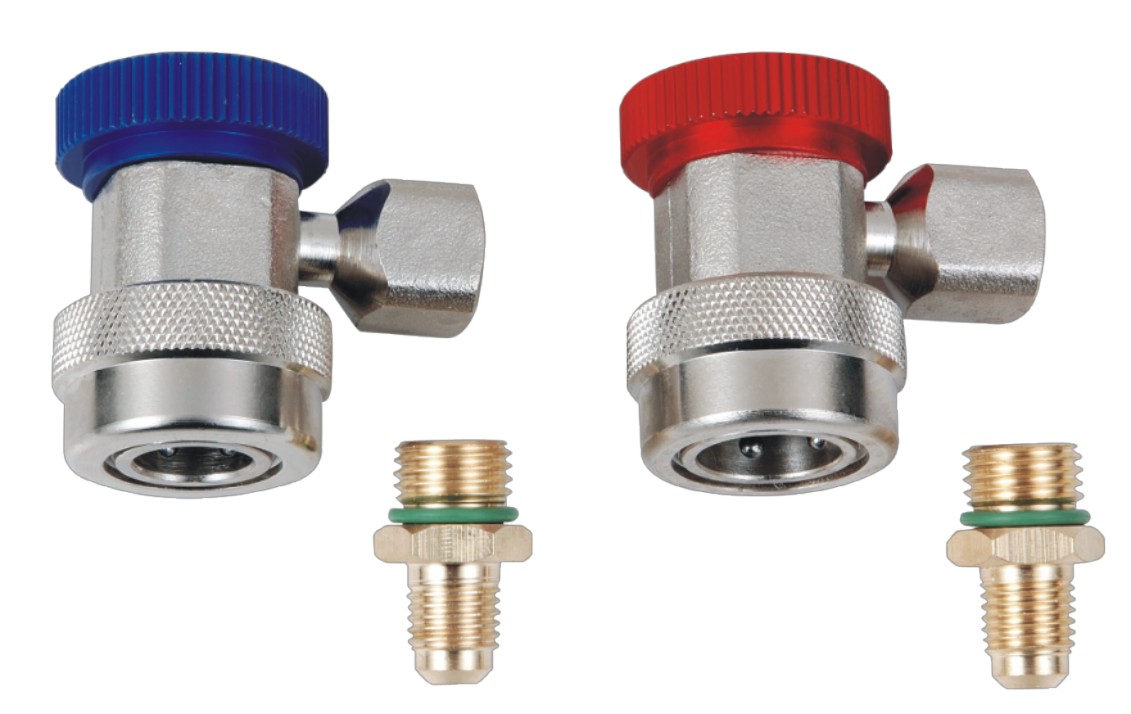 Car AC Port Quick Coupler Connector Pair 1/4 flare or 14mm good for All Manifold Gauges HVAC Tool