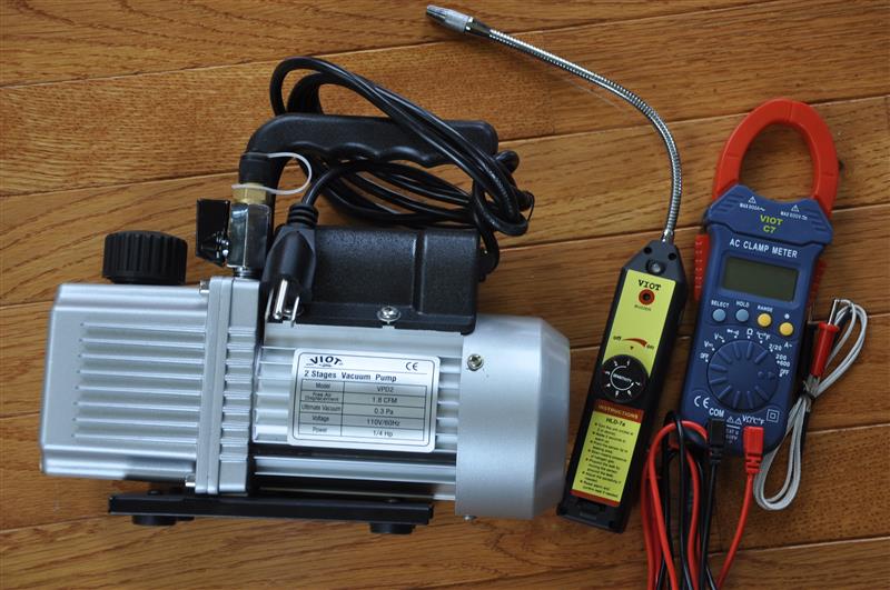 HVAC Tool Set Kit1: 2-Stage Deep Vacuum Pump VPD2 +Clamp meter C