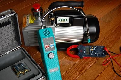 Vacuum Pump+Leak Detector+Clamp Meter HVAC Tool Kit Set