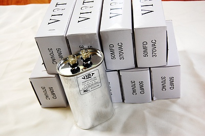 Motor Start Run Capacitor Lot of 50 Caps 10 uFd Oval Shape 370V Long Life HVAC AC Part Replacement
