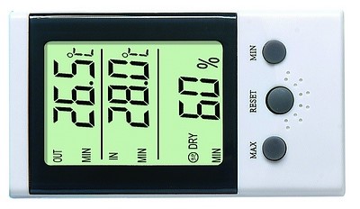 DT3C: Big LCD Display Indoor/Outdoor Dual Temperature Digital Thermometer Hygrometer, Wine Cooler or