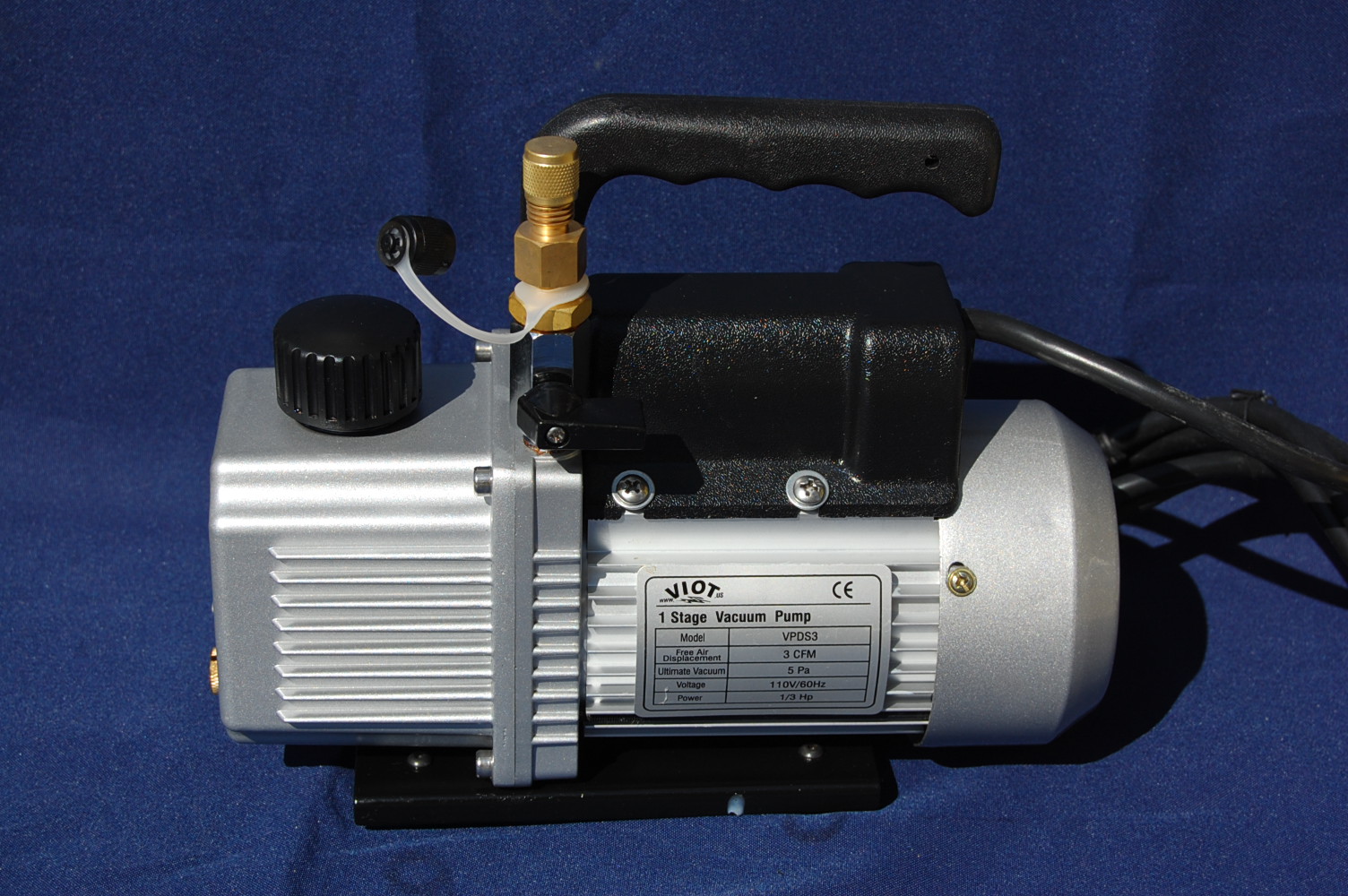 Rotary Vane Vacuum Pump 3CFM 29.9"Hg+Built-in Check Valve HVAC Tool Light Weight