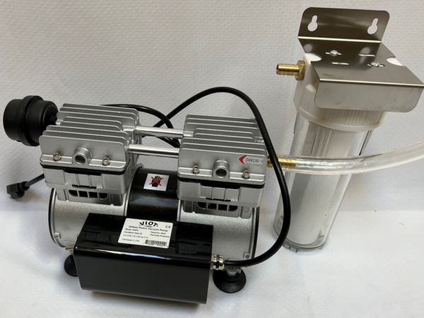 CNC Vacuum Source Supply w/Oil-less pump 5.5CFM and Inlet Vacuum Filter, Liquid Dust Trap Vacuum Pumps Protector