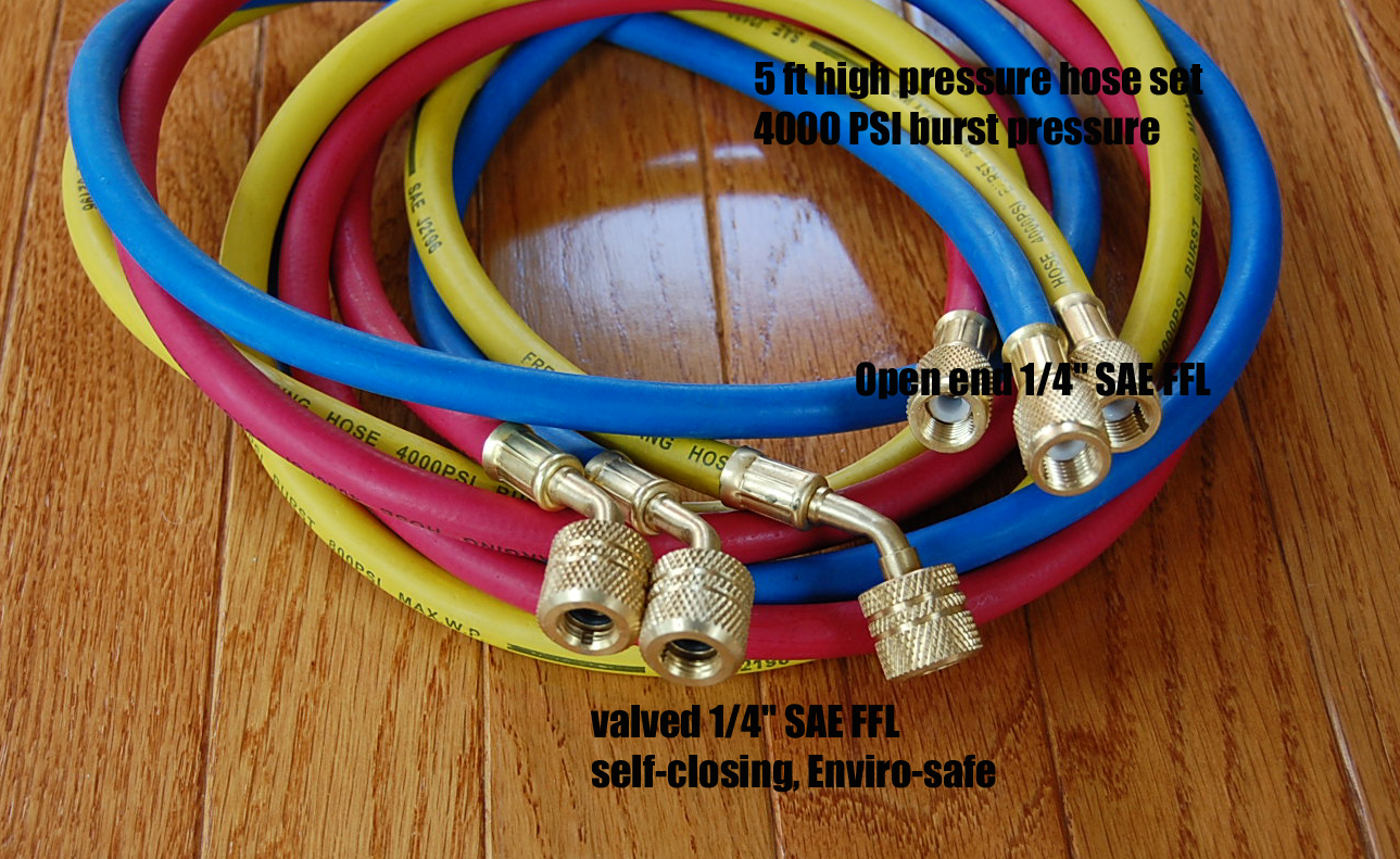 EPA Applied Hose set for R410a Manifold gauges, replacement part 800 PSI