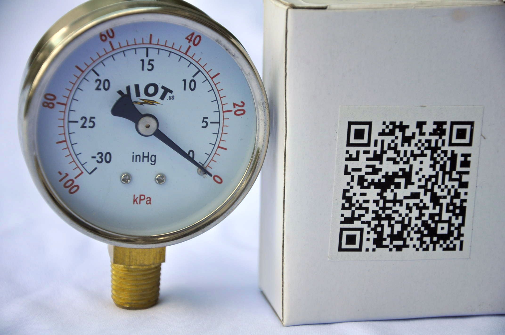 Analog Deep Vacuum Gauge manometer 2.5inch SS Case Brass 1/4NPT Connector Bottom Center