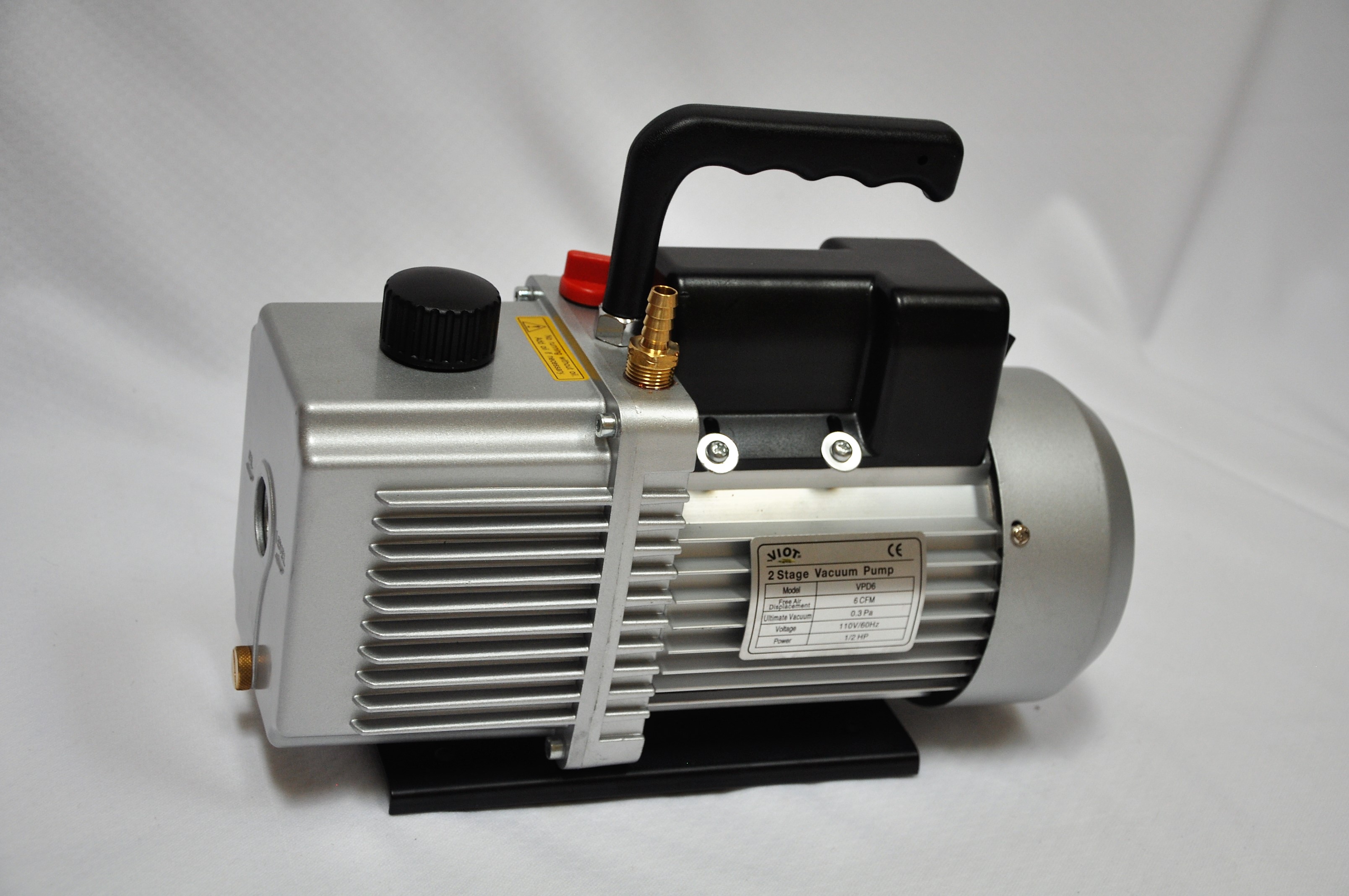 2-Stage High Performance Deep Vacuum Pump Best Seller VPD6: 25-MICRON; 6.0 CFM, 1/2 HP Workshop and HVAC Jobs