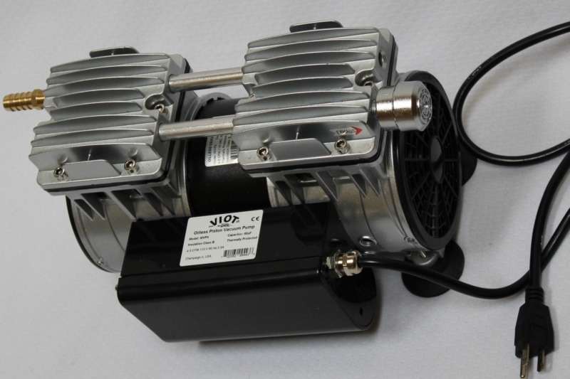 High Efficiency Twin Piston OIL-LESS VACUUM PUMP: Twin Piston 1/2 HP 4.5 CFM +Power Switch, Goat Milker Pulsator Hookup, Laboratory Workshop Applications