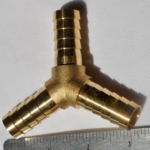 Brass Y Adapter, Manifold 3-Way all 5/8 inch milti-barb Connections